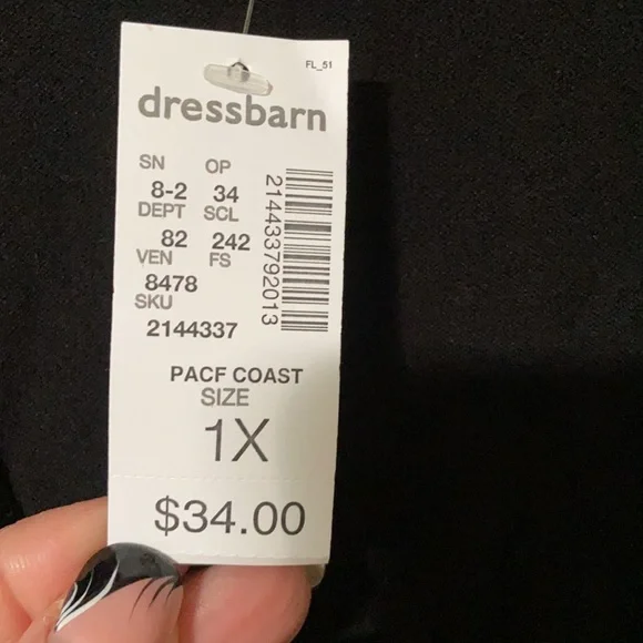 Dress Barn Black sweater with lace trim bottom size 1X new with tags - Picture 6 of 9